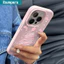 Ibumpers Vỏ Điện Thoại Đơn Giản Màu Hồng Vẽ Tay Họa Tiết Cây Giáng Sinh Silicon Mềm Chống Sốc Vỏ Cho iPhone 11 12 13 14 15 16 17 Pro Max IP Plus