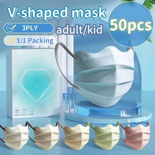 50pcs người lớn / trẻ em dùng một lần mặt nạ hình V chống gió chống lạnh bảo vệ mắt bao bì độc lập trong nhiều màu sắc hình bướm Mặt nạ bụi thẩm mỹ cao