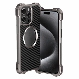 [JLK] Ốp Điện Thoại Từ Kim Loại Nhôm Sợi Carbon Cho iPhone 17 Air 16 15 14 Plus 13 Pro Max Ốp Lưng Chống Sốc Có Bảo Vệ Camera