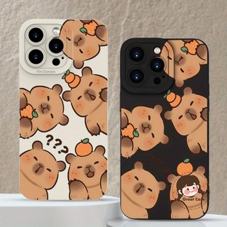 Ốp Điện Thoại Bảo Vệ Camera Cho iPhone 16E 16 15 14 13 12 11 Pro Max 15 14 Plus 13 12 Mini XR XS Max X 8 7 6 6s Plus SE3 SE2 SE 2022 Capybara Vỏ Mềm Chống Sốc