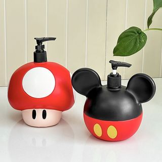 Sáng Tạo Phong Cách Mickey Đẩy Loại Đóng Chai Phụ Hoạt Hình Hàng Hóa Phòng Tắm Vệ Sinh Dầu Gội Sữa Tắm Đóng Gói Phụ Chai Trống