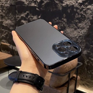 Ốp Điện Thoại Di Động Kính Mờ Mạ Điện Cho IPhone 16 15 14 11 13 12 11 Pro Max Plus Vỏ Ống Kính PC IP14Plus Ốp Lưng Bảo Vệ Da Sang Trọng