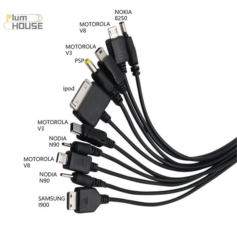 PlumHOUSE Đa Pin Cáp Sạc USB Adapter Cáp Dây Dữ Liệu 10 Trong 1 Cáp Truyền Dữ Liệu USB Đa Năng VN