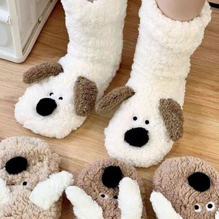 Tất Ngủ San Hô Lông Cừu Cho Nữ, Ấm Áp Mùa Đông, Chống Trơn Trượt
