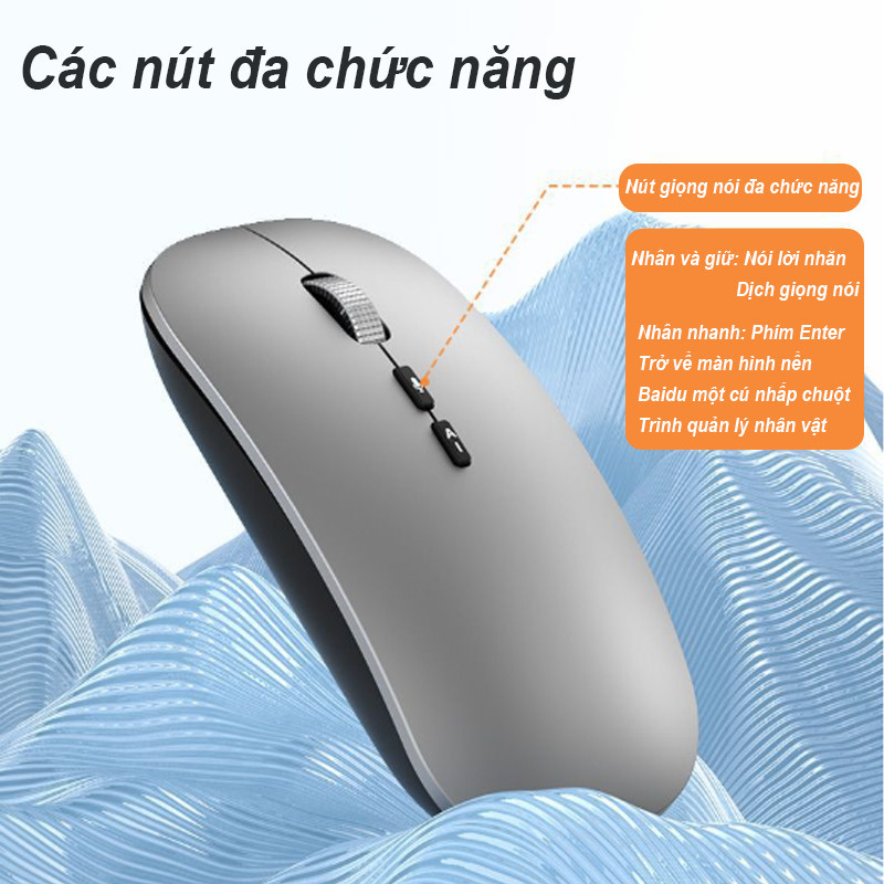 Chuột không dây bluetooth,Chuột giọng nói AI thông minh,Nhận Diện Giọng Nó,Sạc Pin Type-C Tiện Lợi