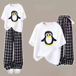 Quần Kẻ caro đen bản to+ kết hợp áo phông su form rộng tay lỡ cotton su mềmm mát-thuba94