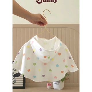 Áo choàng sơ sinh chống nắng Bunnybaby chất thun cotton cho bé 6-12M