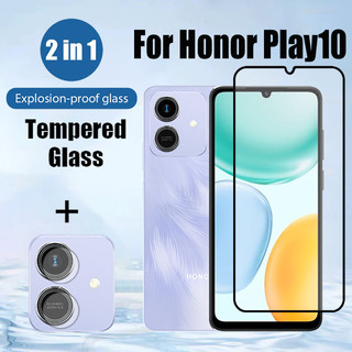 Kính cường lực bảo vệ màn hình 2 trong 1 Honor Play 10 HD cho Honor X7d X7c X6b X8b X7b X8c X5b Plus X6c 5G 4G có ống kính máy ảnh