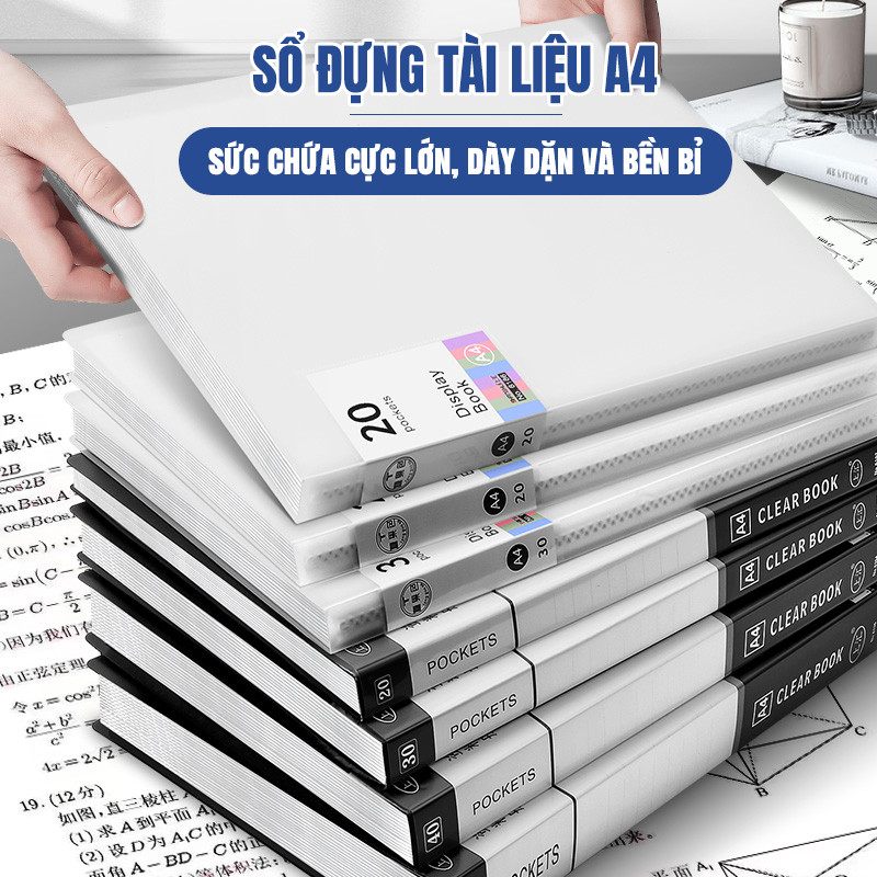 File lá đựng tài liệu A4 30/40 lá - Bìa lá đựng hồ sơ nhiều ngăn đơn giản để bàn văn phòng, phù hợp cho cả học sinh