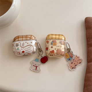 Chú chó con dễ thương cho AirPods 1 / 2 3 Pro Pro2 pro3 Airpod4 Bộ tai nghe Vỏ bảo vệ Bluetooth không dây Vỏ bảo vệ tai nghe dòng AirPods