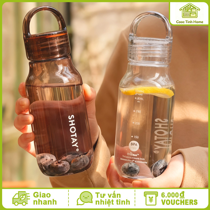 Bình Nước Tritan 670ml Chống Rò Rỉ, Chịu Nhiệt, Có Tay Cầm Tiện Lợi Dễ Mang Cho Học Sinh Ngoài Trời