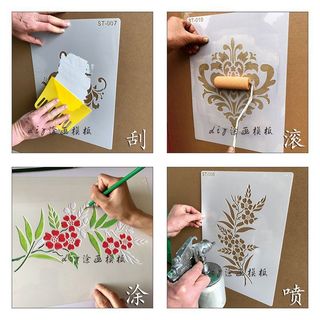 Rỗng In Khuôn Nghệ Thuật Sơn Công Cụ Rỗng Mẫu Datom Bùn Họa Tiết Rỗng In Mẫu Tường Rỗng Khuôn NZH6