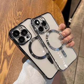 Mạ Vỏ Sang Trọng Cho iPhone 17 Air 12 16 15 14 13 11 Pro Xs Max XR X 7 8 Plus Vỏ Điện Thoại Sạc Không Dây HD Trong Suốt Cứng Ốp Lưng Bảo Vệ Trong Suốt Chống Sốc