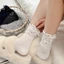 Tất Nơ Nữ Thu Đông Màu Trơn Đơn Giản Phiên Bản Hàn Quốc Thời Trang Ống Giữa Tất Đẹp