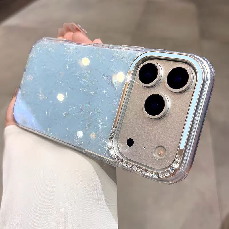 Ốp lưng cứng vỏ kim cương giả tương thích với iPhone 13 pro max 14 pro max 15 pro max 16 pro max 17 pro max 17 air case