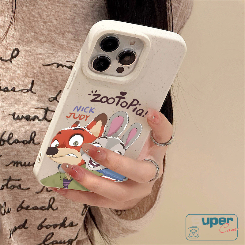 Ốp Lưng Tương Thích Cho IPhone 17 16 11 15 13 14 12 Pro Max XR Air X XS Max 17 16 7 13 12 Pro 15 6 6s 16 8 14 Plus SE 2020 Cặp Đôi Hoạt Hình Dễ Thương Zootopia Fox Bunny Mềm Mại Bao da