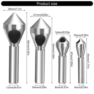 HL Coated Countersink Khoan Bit Tốc Độ Thép Xây Dựng Mạnh Chamfer Dụng Cụ 4 Chiếc Cho Chế Biến Gỗ Kim Loại