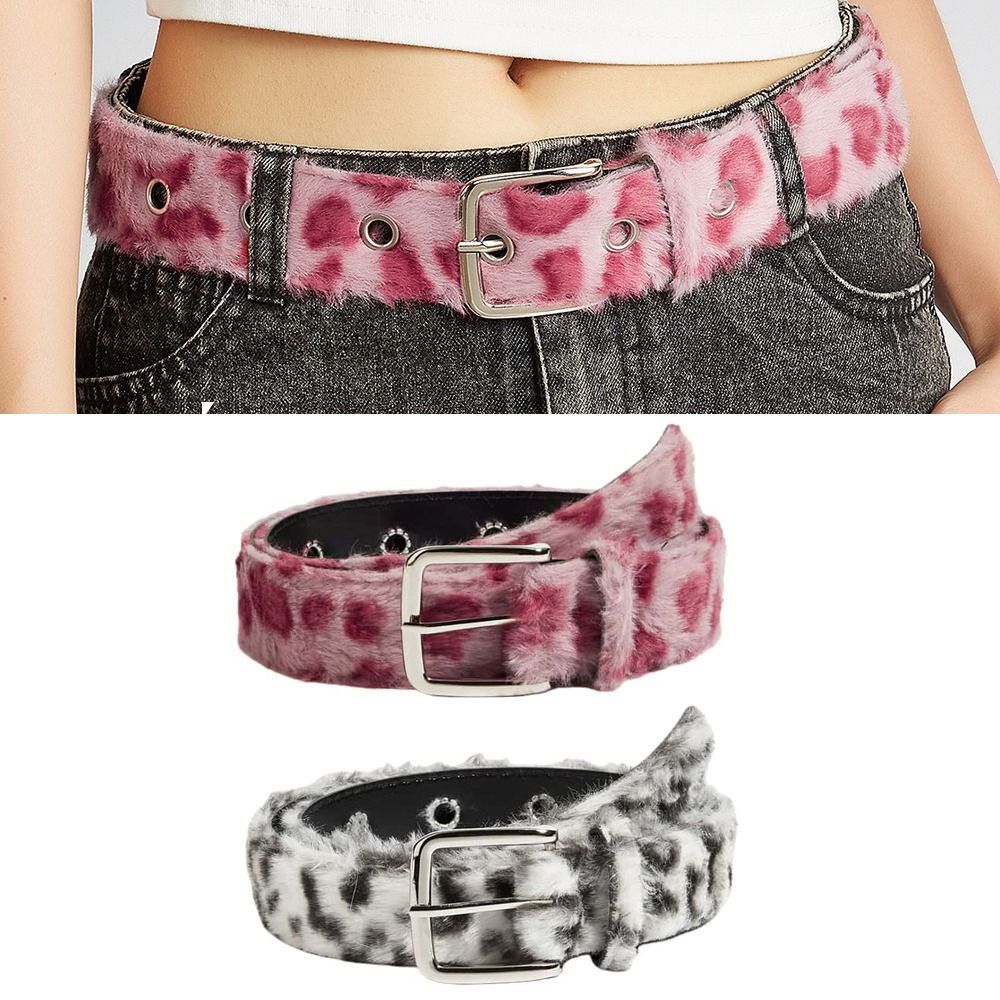 Thắt lưng nữ MONOSTYLE, Thắt lưng có thể điều chỉnh khóa chốt, Phụ kiện quần jean sang trọng in họa tiết da báo thời trang