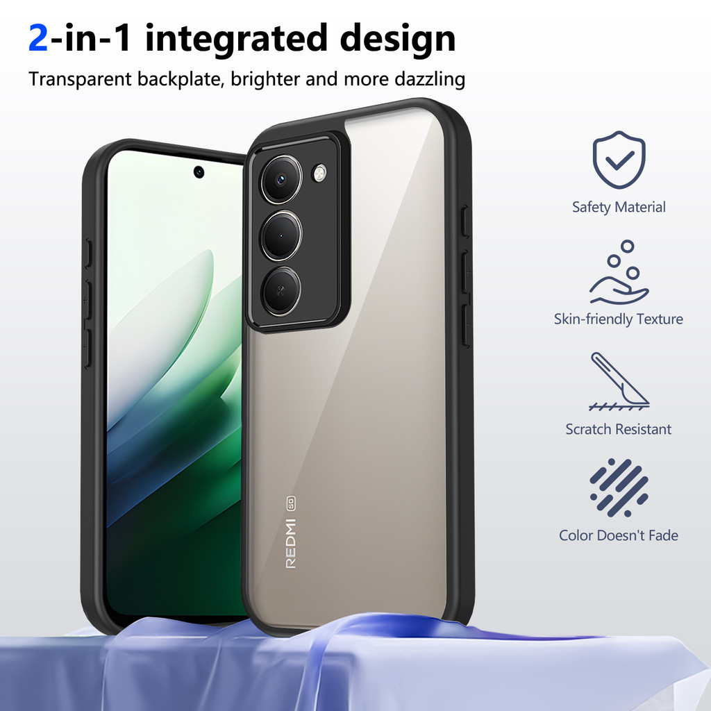 Ốp lưng Redmi 15 5G Vỏ trong suốt mờ thời trang cho Redmi 15 5G Vỏ điện thoại