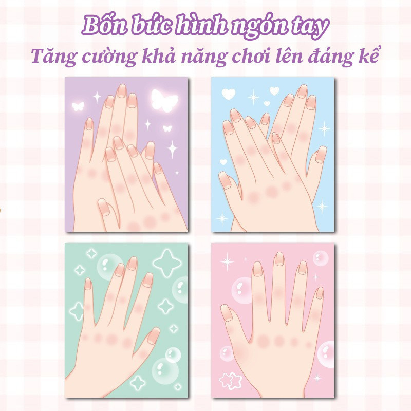 Sổ Tay Trang Điểm Dạng Quai Xách Bướm,Bộ Đồ Chơi Đa Năng 4in1 (Kèm Sticker + Đá + Mẫu Móng),Quà Sinh Nhật Cho Cô Gái