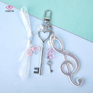 HWETR Đơn Giản Nơ Note Móc Khóa Túi Sáng Tạo Mặt Dây Chuyền Thích Hợp Cho Âm Nhạc Người Hâm Mộ Hiện Nay Ba Lô Tinh Tế Phụ Kiện Trang Trí Mới