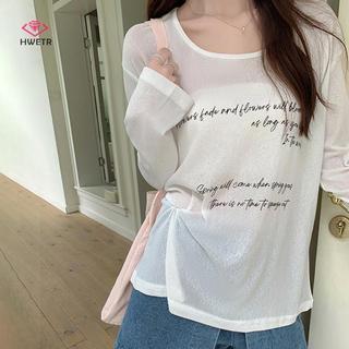 Áo Thun Mỏng Cổ Tròn Tay Dài Cho Nữ, Thiết Kế Thời Trang Mùa Hè