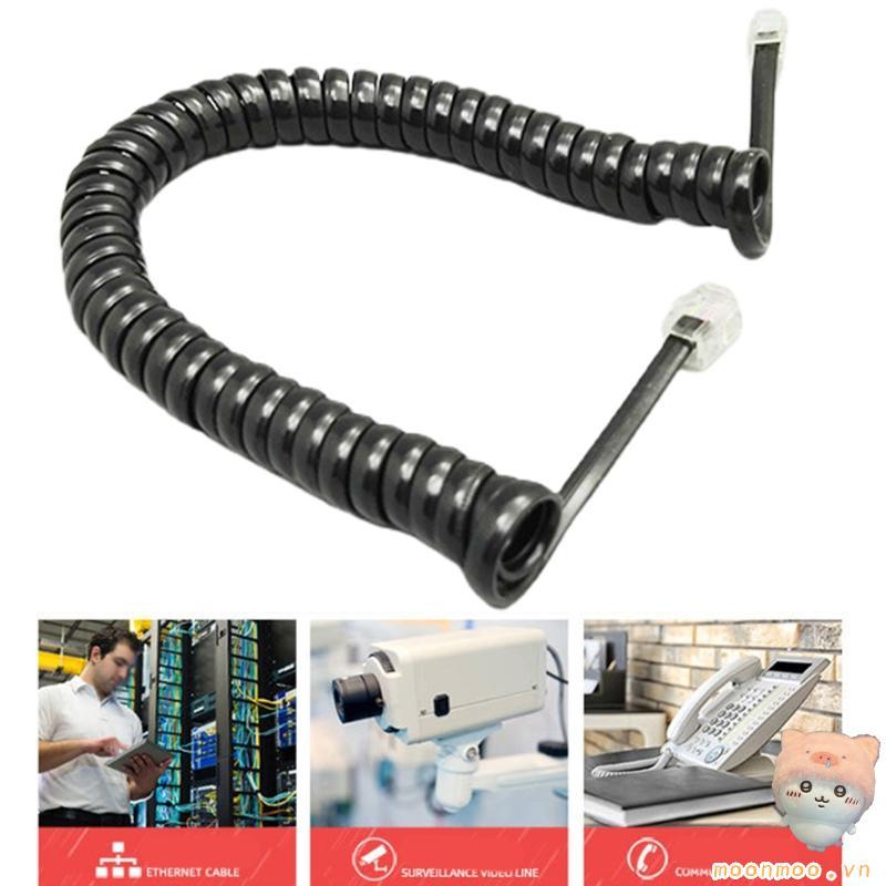 Moon 6FT 4 lõi Dây cuộn Điện thoại cầm tay Cáp kết nối điện thoại RJ9 1 85m
