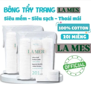 Bông tẩy trang LaMes 201 miếng 100% cotton tự nhiên mềm mịn siêu dai