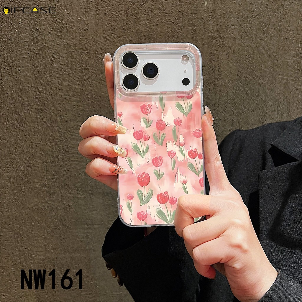 Dành Cho Samsung Galaxy S25 S24 S23 S22 S21 S20 S10 Plus Note 20 Ultra FE 9 S25 + S24 + S23 + Ốp Điện Thoại Sơn Hoa Tulip Màu Hồng Xanh Chống Sốc Vỏ