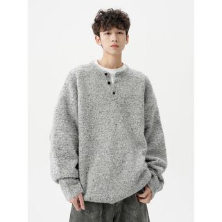 Áo len cổ Henley cao cấp, style Mỹ cổ điển phù hợp nam và nữ