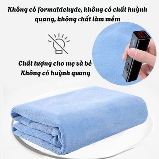 Khăn choàng tắm có mũ cho bé chất liệu lông mềm mịn, thấm hút nhanh, giữ ấm cho bé sau khi tắm