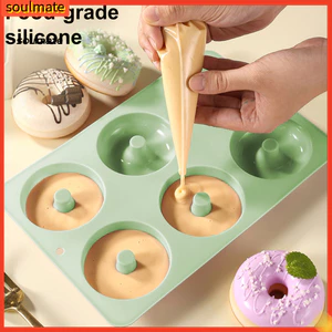 Linh hồn| Gia Đình Tập Hợp Khuôn Nướng Bánh 6 Cốc Khuôn Bánh Donut Silicon Cho Món Tráng Miệng Tự Làm Chảo Nướng Chống Dính Cho Bánh Doughnuts Bánh Và Bánh Ngọt Máy Nướng Cho Những Người Yêu Socola