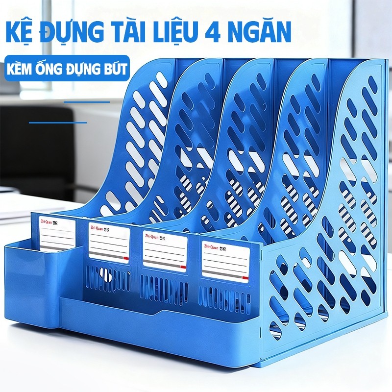 Kệ Đựng Tài Liệu Văn Phòng 3/4 Ngăn – Khay Đựng Hồ Sơ, Sách Vở, Dụng Cụ Học Tập Đa Năng Cứng Cáp