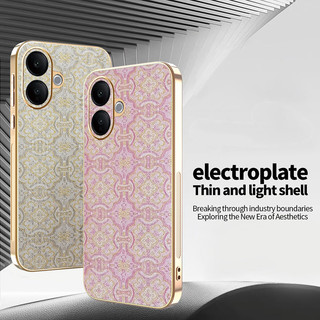 Ốp Lưng Cho Vivo V60 Lite Da Cổ Điển Mạ Điện TPU Edge Chống Rơi Vỏ Điện Thoại