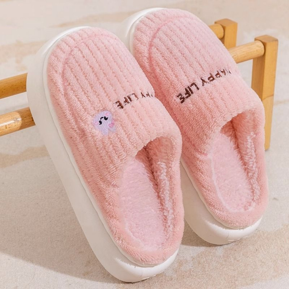 Dép Bông Lông Gấu Đi Trong Nhà DINO Họa Tiết Dễ Thương Đế Chống Trượt, Mang Êm Chân Dành Cho Gia Đình, Cặp Đôi