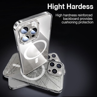 [Siêu Mỏng] Sanptoch Cho Ốp Điện Thoại Trong Suốt Pha Lê Từ Tính Cho iPhone 17 16 15 14 13 12 Pro Max Vỏ PC Trong Suốt Không Vàng Cho iPhone 16 15 Plus