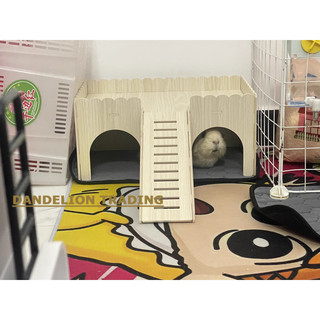 [DELION] Ngôi nhà ẩn náu nhiều tầng bằng gỗ chắc chắn có cầu thang | Môi trường sống tổ Hamster cho Hamster / Bunny / Chinchillas