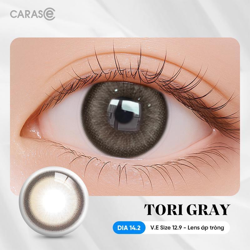 [1 chiếc] Kính áp tròng khoá ẩm 1 Ngày Màu Xám Tro Ánh Bạc CARASE, Lens cận TORI GRAY