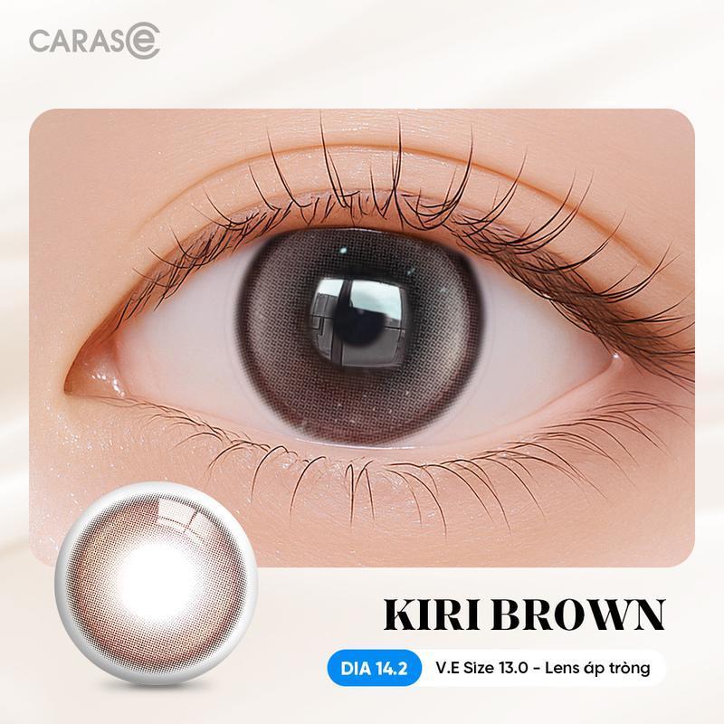 [1 chiếc] Kính áp tròng khoá ẩm 1 Ngày Màu Nâu Khói Nhạt CARASE, Lens cận KIRI BROWN