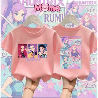 Kpop Demon Hunter Huntrix Rujinu Cổ Tròn Áo Thun Unisex Trẻ Em Full Size Áo Thun
