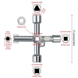 Cutep Portable Crossing Key Cờ lê Bộ cho tủ điều khiển đồng hồ nước Bộ khẩn cấp