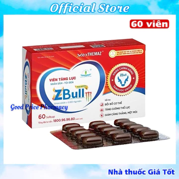 Viên Uống Tăng Lực Nhân Sâm Tỏi Đen ZBULL NEW BRAND M – Hộp 60 Viên – Giúp Giảm Căng Thẳng, Mệt Mỏi
