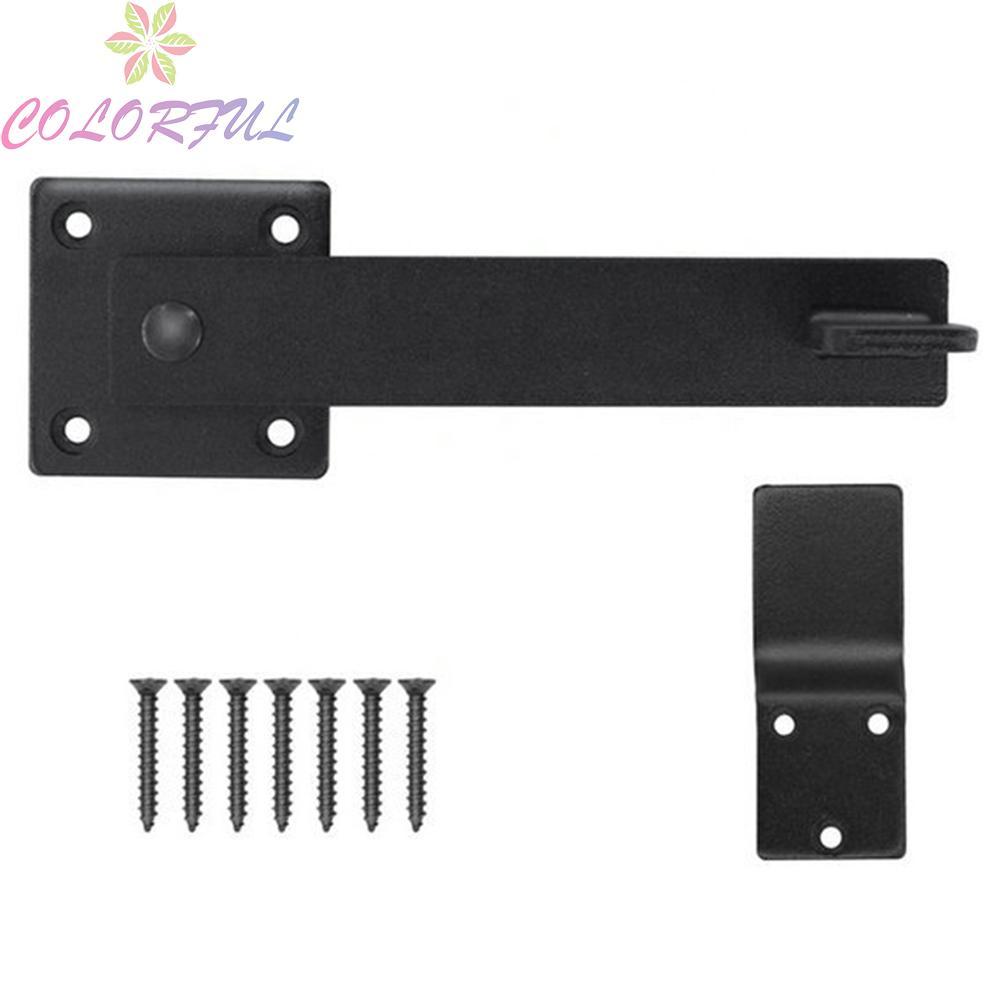 【COLORFUL】Barn Door Fence Fence Gate Flip Latch Heavy Duty Lock Reversible Black