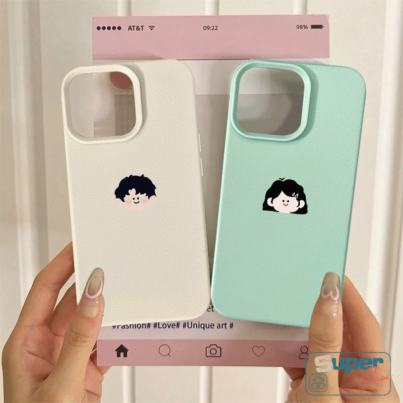 Ốp Lưng Tương Thích Cho IPhone 16 11 17 13 15 14 12 Pro Max 14 16 13 15 17 12 Pro 16 14 15 Plus XR X XS Max Thời Trang Đơn Giản Dễ Thương Bé Trai Cô Gái Da Họa Tiết Cảm Giác Bao Da