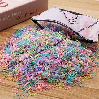 Sét 1000 Dây Thun Buộc Tóc Nhiều Màu Sắc Co Giãn Sử Dụng Một Lần Cho Bé