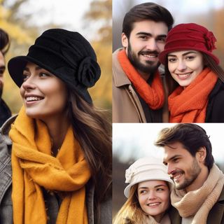 Mũ nồi len kiểu Pháp họa tiết hoa, size 56-58cm, phù hợp mùa đông dành cho nữ