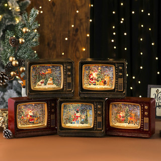 Phong Cách Mới Giáng Sinh Âm Nhạc Nổi Tuyết Tiêm TV Đèn Ngủ Quà Tặng Trang Trí Giáng Sinh Trang Trí Hộp Nhạc MTWR
