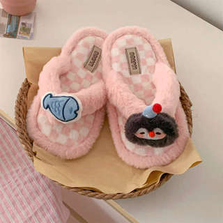 XIXITIAO Dép Cotton Nữ Sang Trọng Thu Đông Thời Trang Thoải Mái Hoạt Hình Dễ Thương Nhà Ngoài Trời