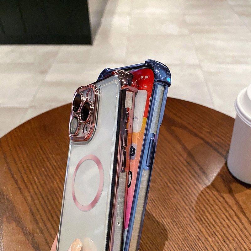 Ốp Lưng Cho Samsung Galaxy A14 A24 A34 A54 A04S A04 A13 A23 A33 A53 A73 A03 Vòng Kim Loại Từ Tính Vỏ Điện Thoại Mềm Trong Suốt