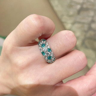Đá corundum và kim cương nhẫn rộng phong cách châu Âu